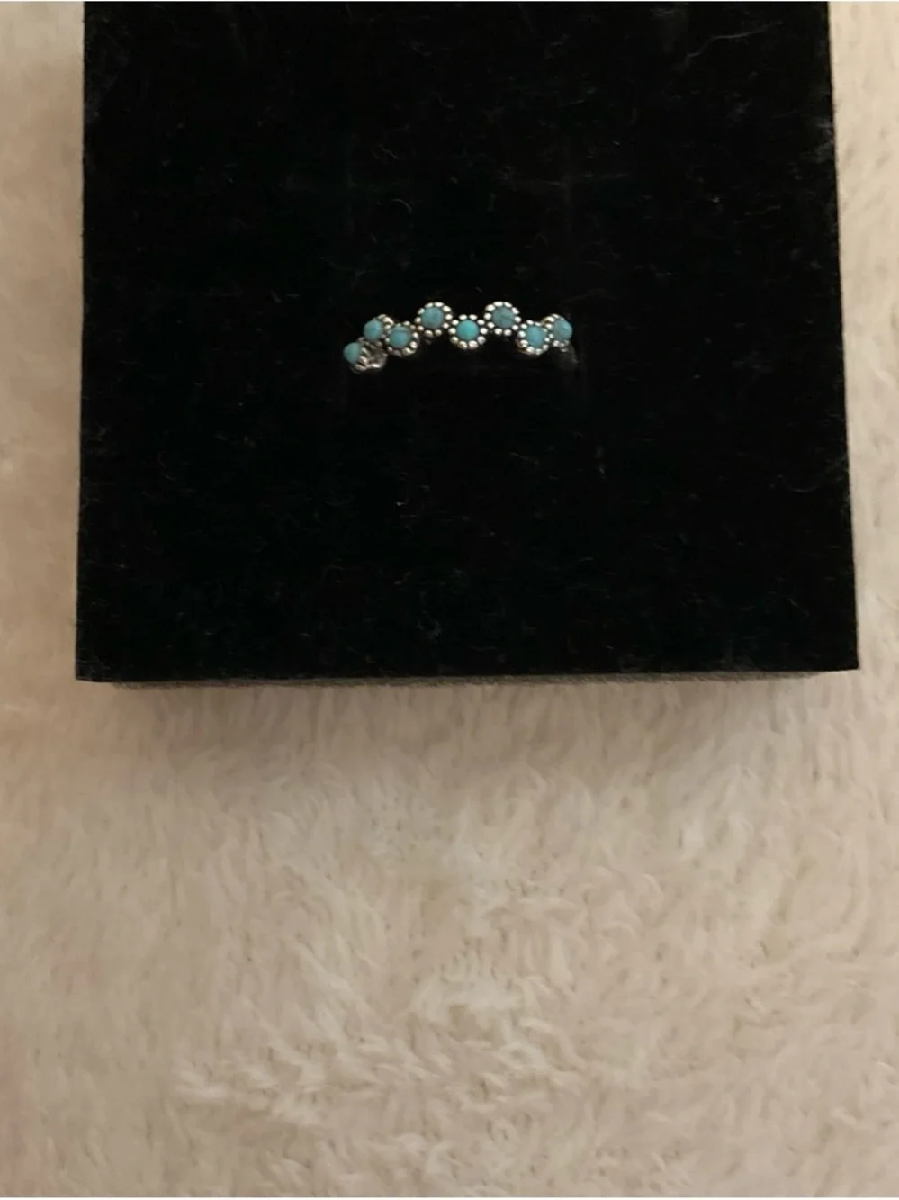 Turquoise Floral Accent Ring - Women Jewelry
